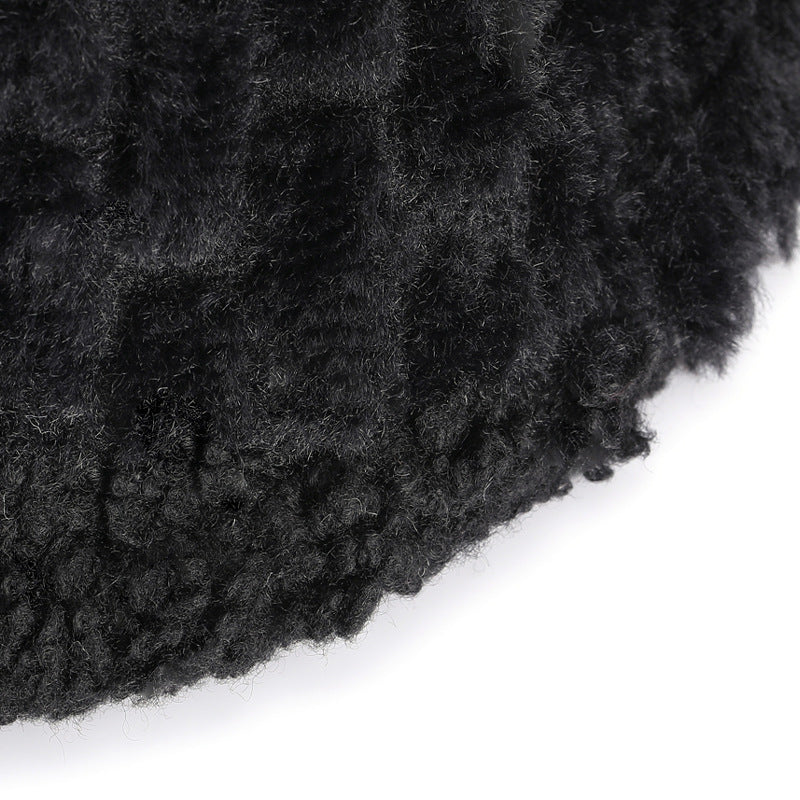 Simulated Rabbit Hair And Lamb Patchwork Personalized Warm Basin Hat