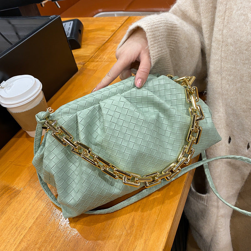 Fashion Fold Simple Chain Cloud Messenger Shoulder Bag