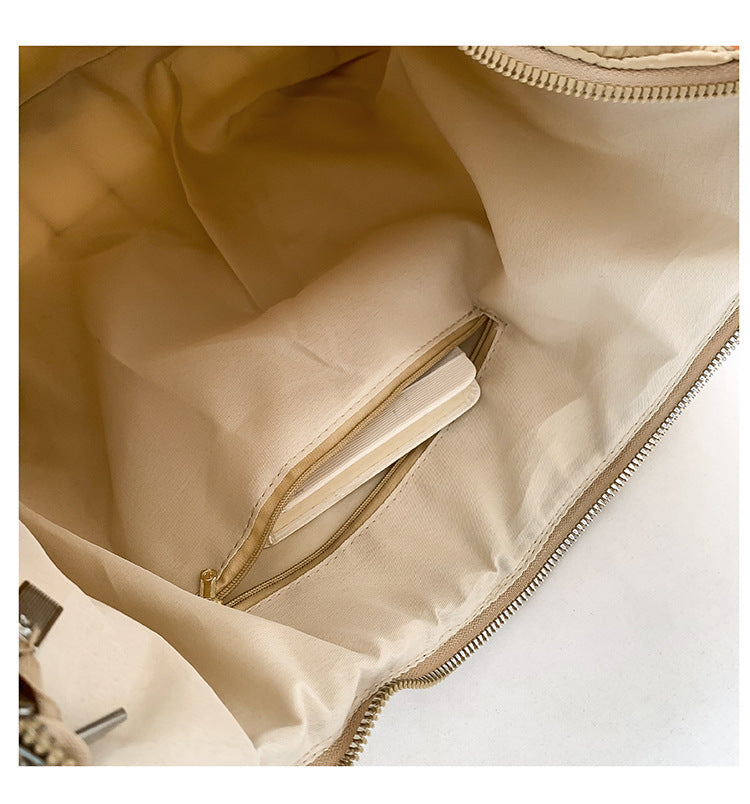 Lightweight Down Pleated One-shoulder Cloud Bag