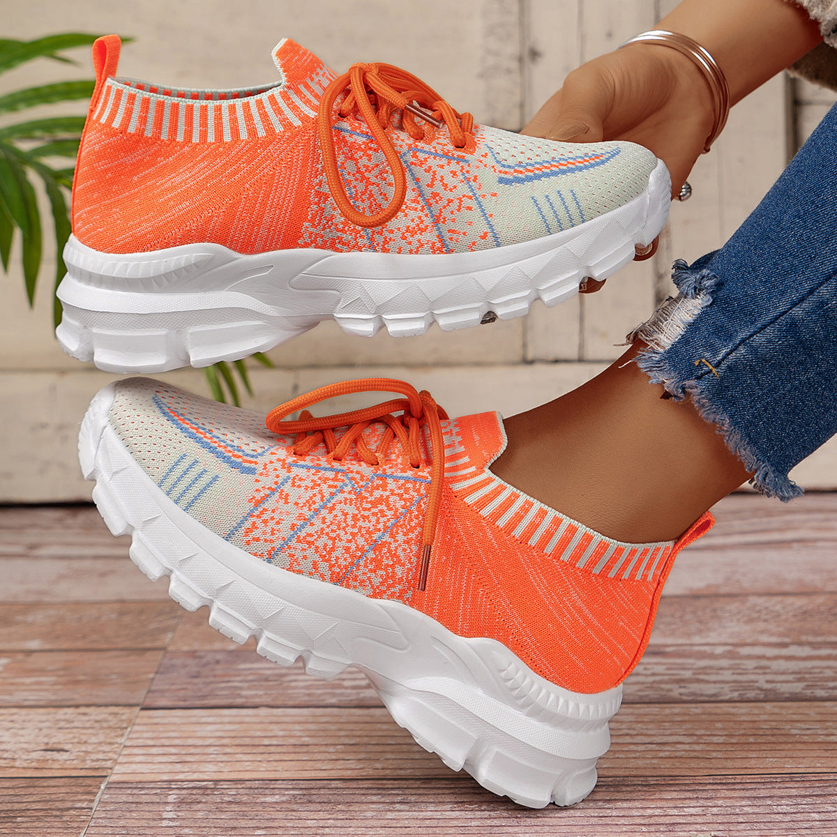 Multi-Color Mesh Sneaker Women's Fashion Shoes