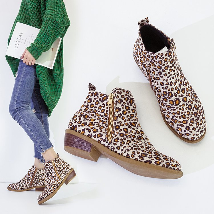 European And American Retro Polished Side Zipper Ankle Boots