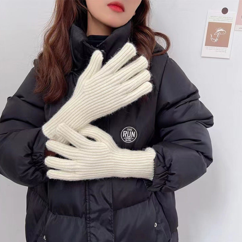 Women's Split-finger Wool Knitted Gloves