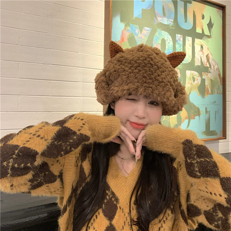 Warmth Plush Cold Proof Hat 3D Cat Ears