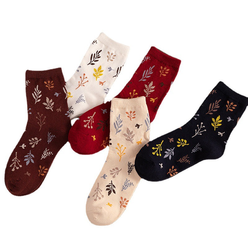 Autumn And Winter Japanese Art Retro Women's Mid-calf Socks