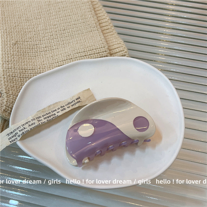 Splicing Acetate Plate Hairpin Korean Style Semi-circle Grab Clip For The Back Of The Head