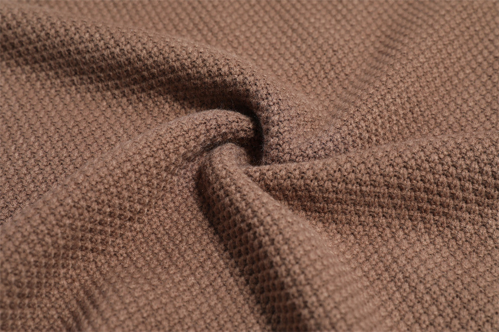 Idle Style Ripped Twist Round Neck Knitted Sweater
