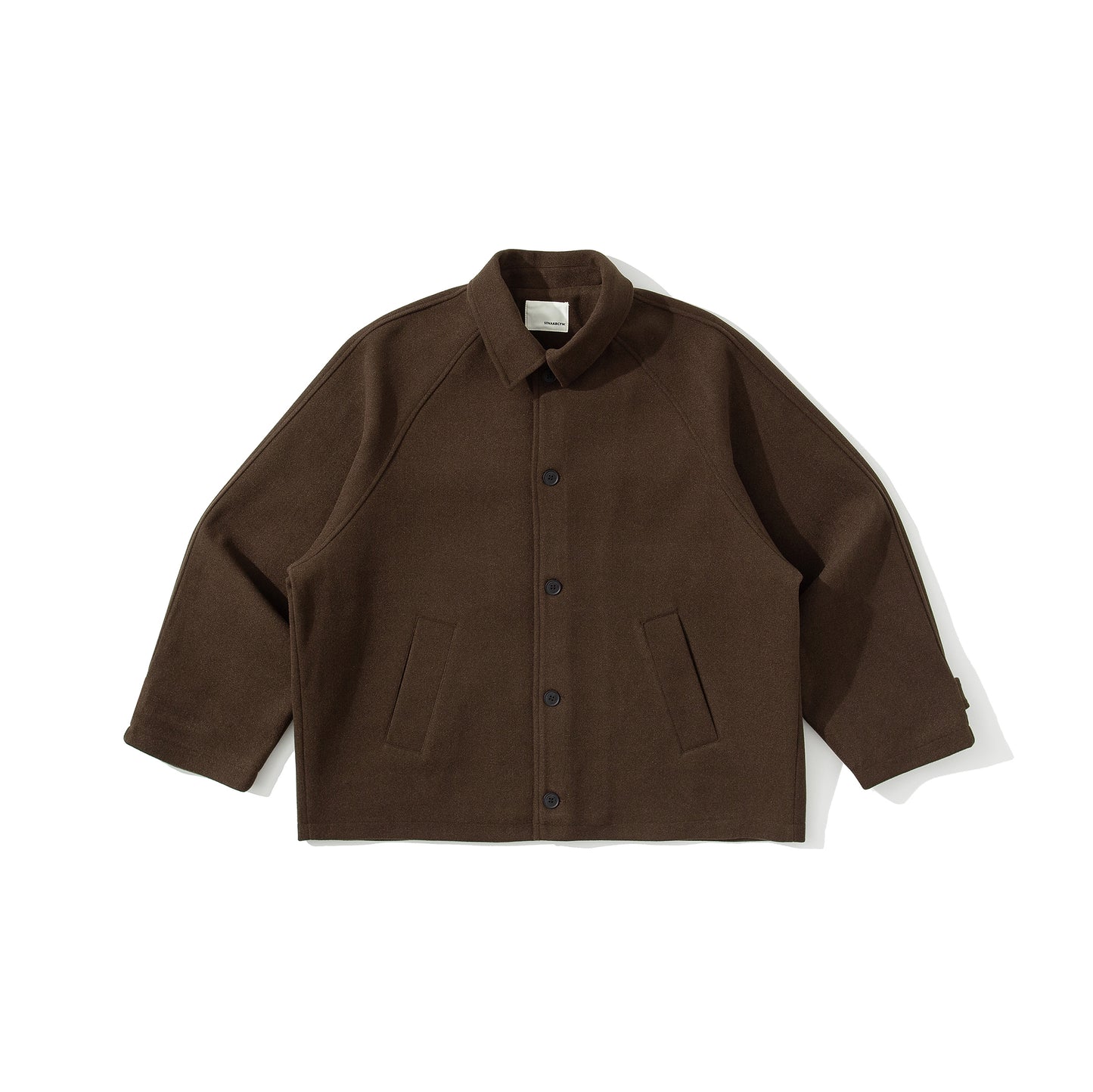 Single-breasted Woolen Raglan Sleeve Woolen Coat