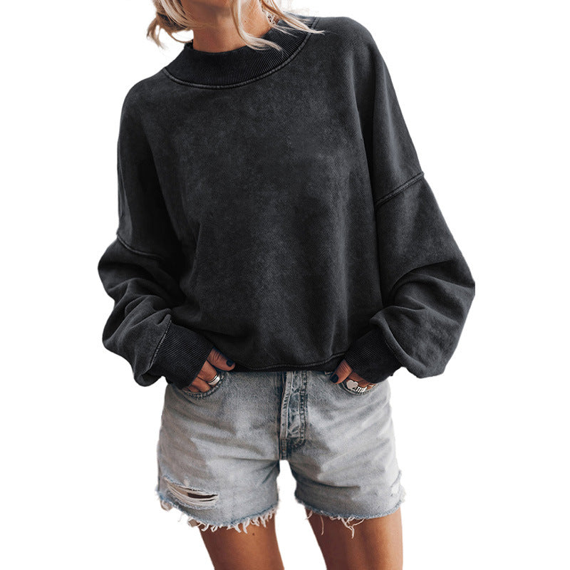 Autumn Crew Neck Solid Color European And American Leisure Loose Sweater