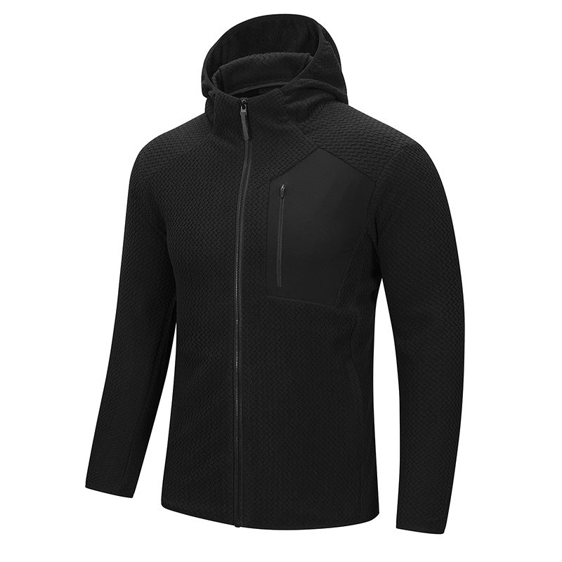 Outdoor Fleece Casual Zipper Cardigan Warm Hooded Jacket Jacket