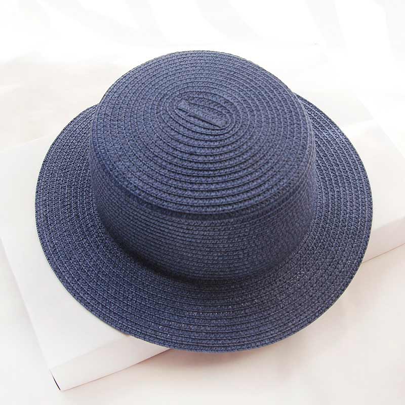 Flat Top Hat Foldable Simple Beach Korean Version Casual Travel Straw