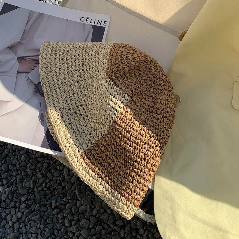 Hollow And Breathable In Summer Blue Panel Bucket Hat