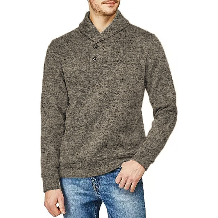 Herre Halvkardigan Løs Fritidspullover Tynd Fløjlsweater