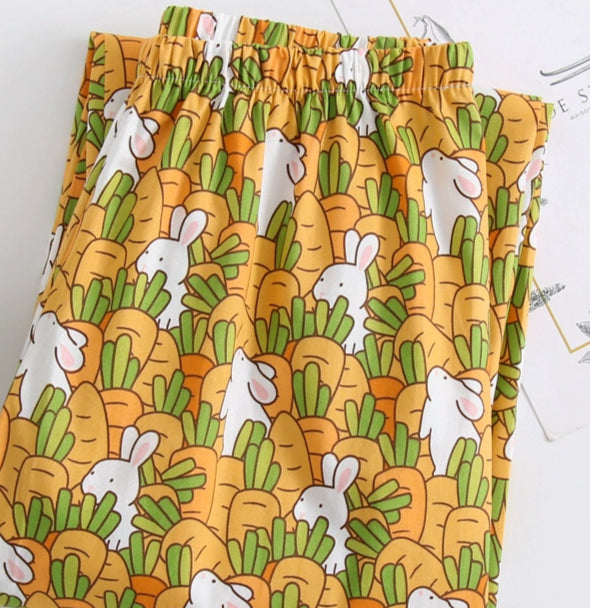 Pajama Pants Pure Cotton Cartoon Large Size Casual Simple Loose And Cute Home Pants Women