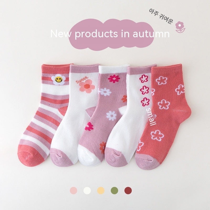 Boy Girls'socks Versatile Student Mid-calf Polyester Socks