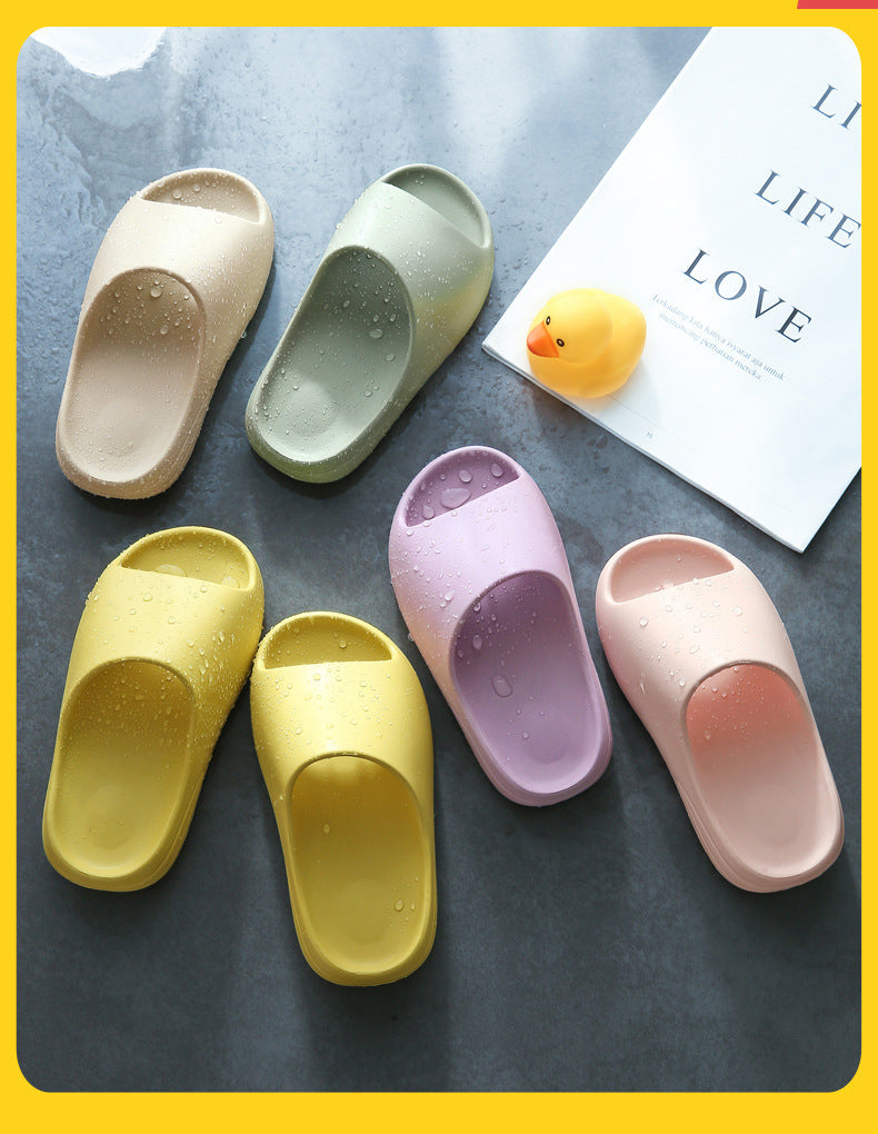 Children Stepping On Shit Slippers Wearing Thick Soles