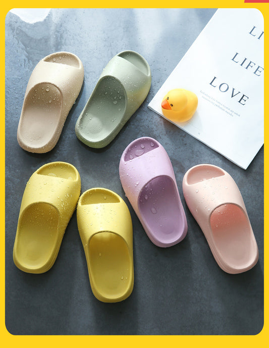 Children Stepping On Shit Slippers Wearing Thick Soles