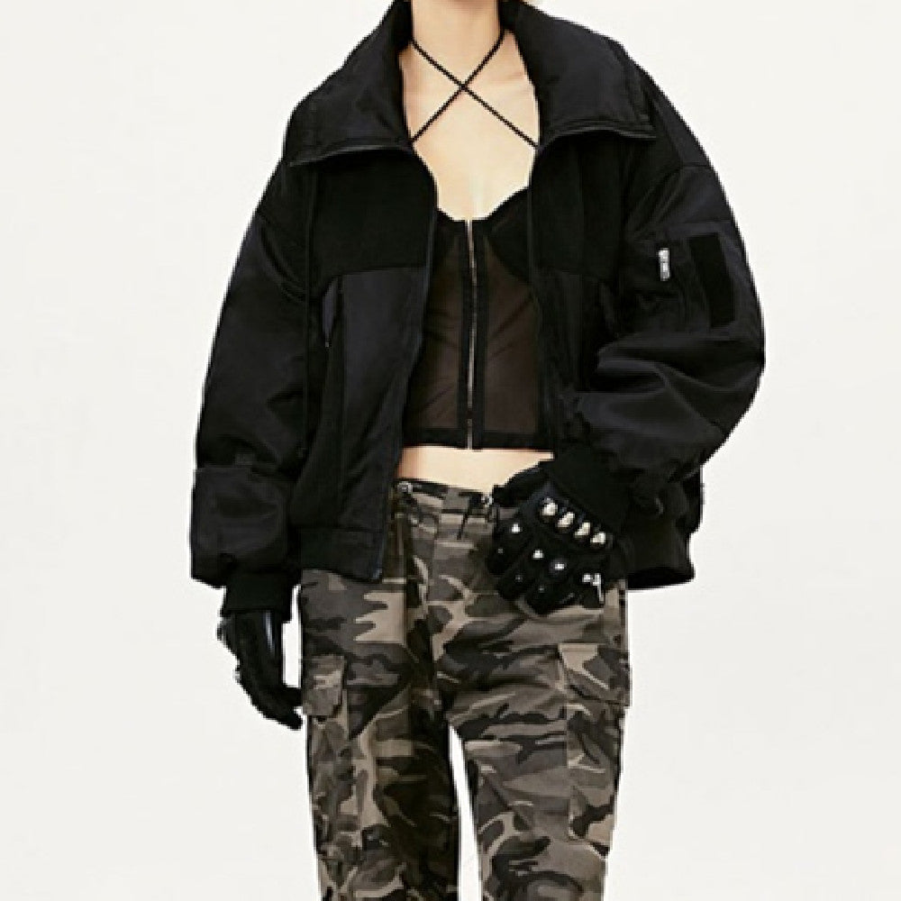 Men's And Women's Solid Color Pilot Loose Jacket
