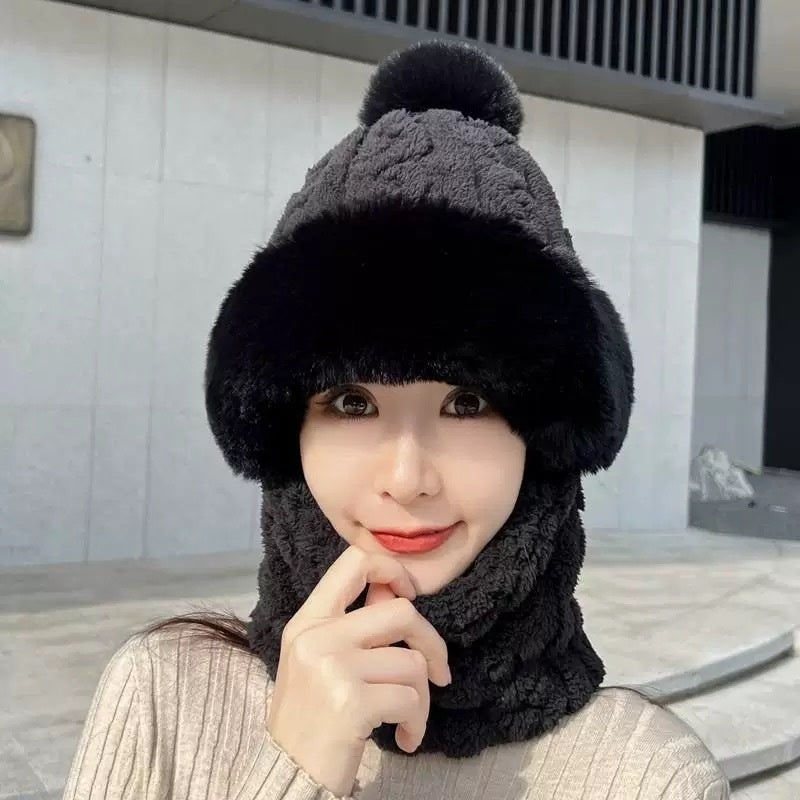 Pullover Hat Scarf Integrated All-match Electric Car Cycling Warm Artifact Windproof Neck Protection