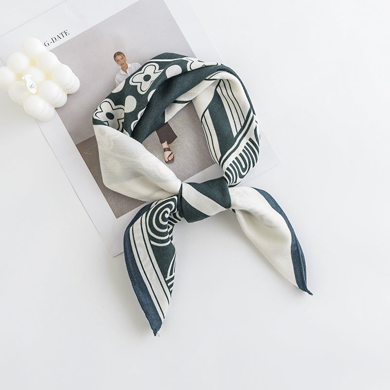 Printed 65cm Kerchief Scarf Shawl