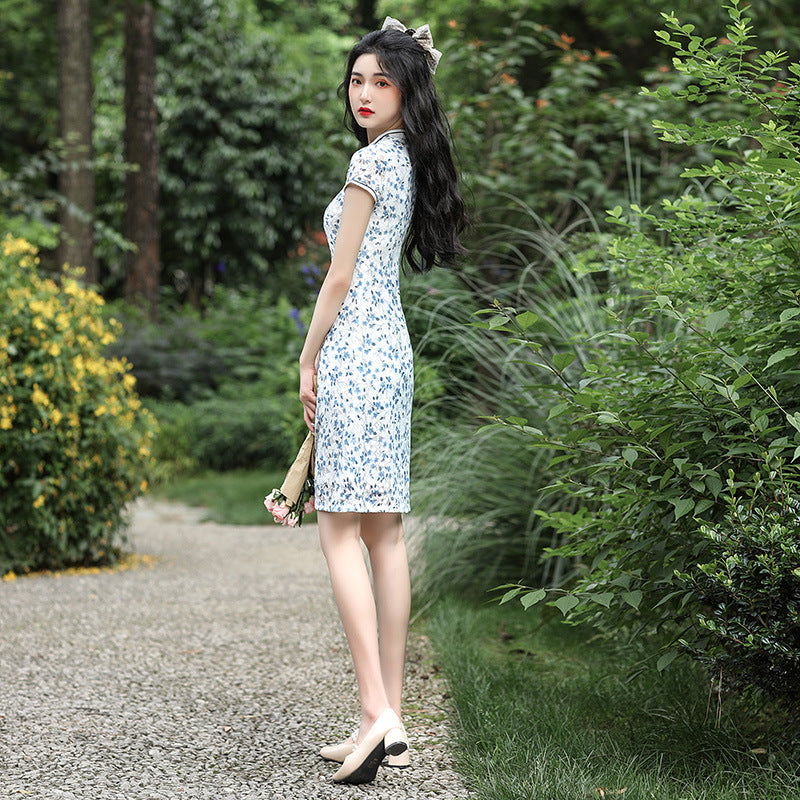 Modificeret Cheongsam Slank Vintage Kinesisk-stil Kjole