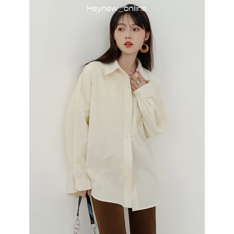 Solid Color Shirt For Women Casual Fashion All-matching