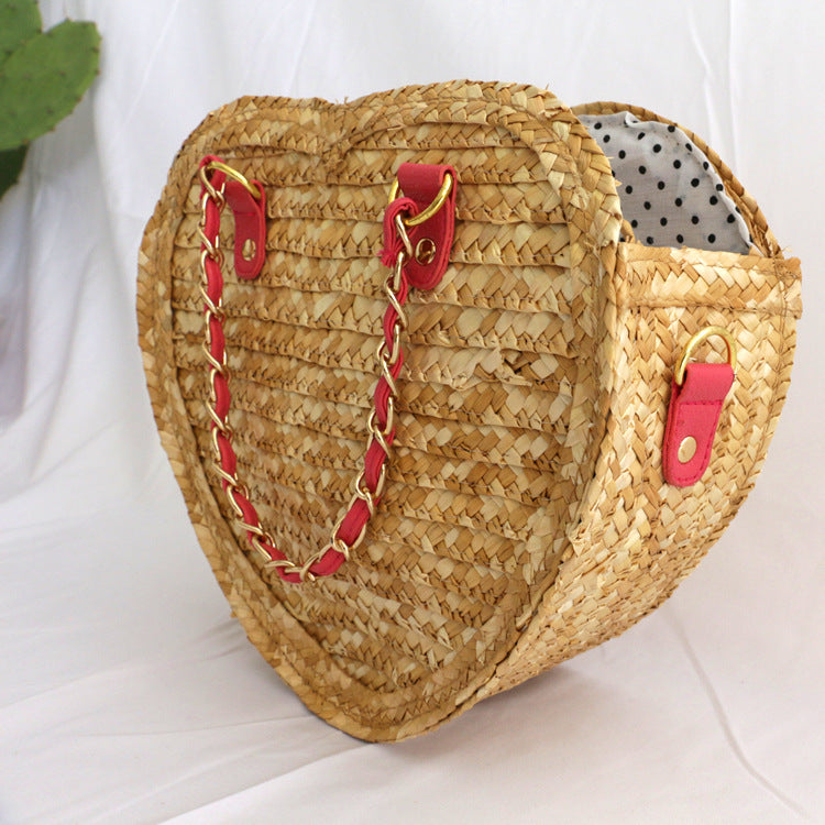 Simple And Fashionable One-shoulder Diagonal Bag Beach Vacation Straw