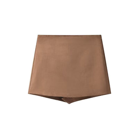 Casual Short Slimming Suede Skirt For Women