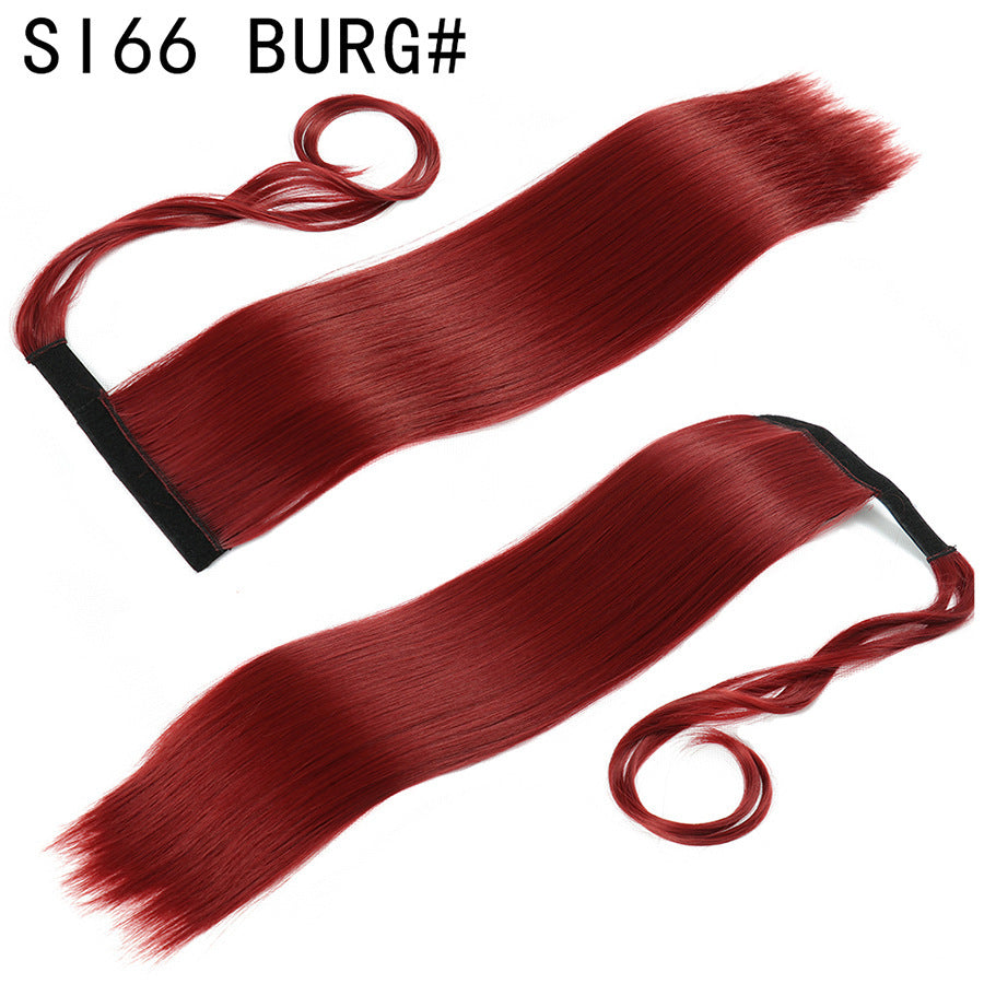 Long Straight Synthetic Wig With Headband For Womens Ponytail