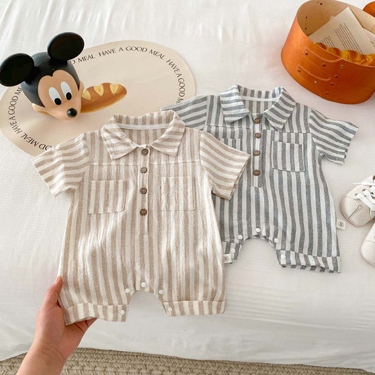 Summer Baby Thin Short-sleeved Casual Jumpsuit