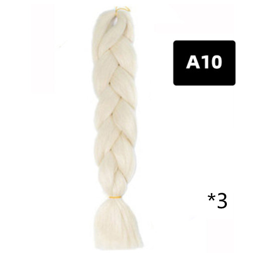 Color Big Braid African Chemical Fiber High Temperature Silk Wig Gradient