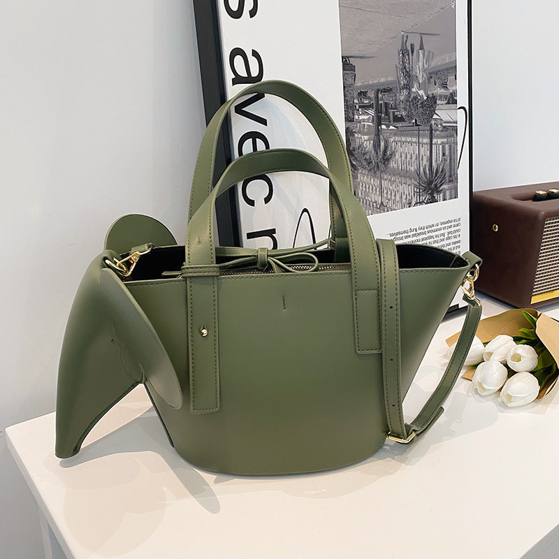 Elephant Stor Kapacitet Mode Kvinder Retro En Skulder Crossbody Taske