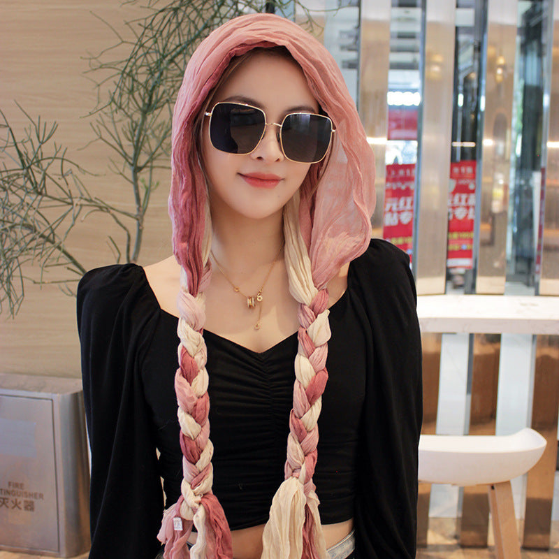 Hand-woven Hair Braid Scarf Girls Fashion Thin Scarf