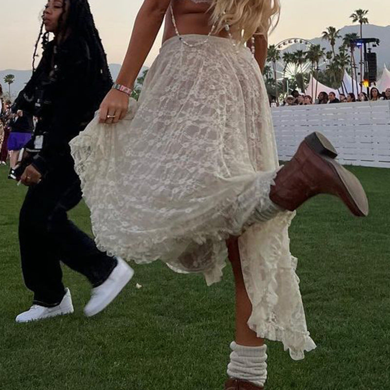 Fashionable Retro Trendy Lace Skirt