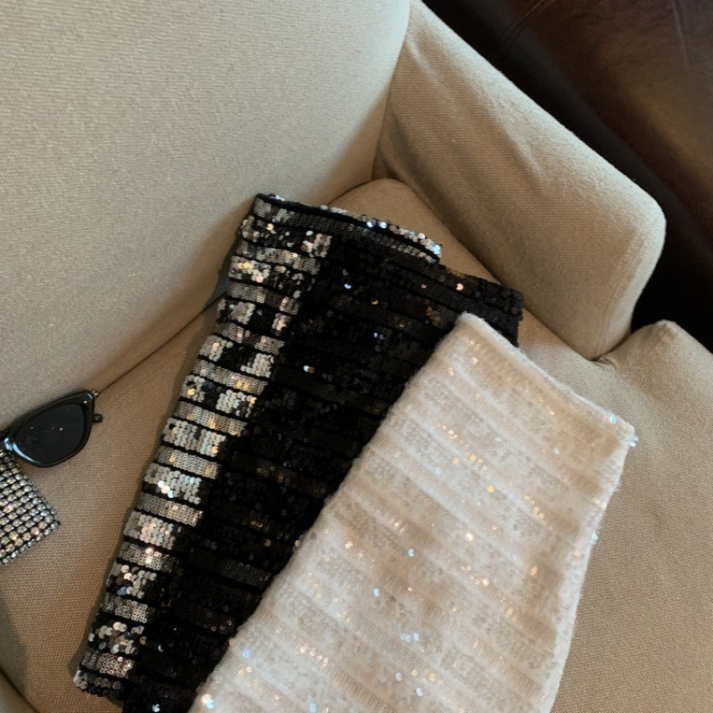 New Womens Chic Sequin Bodycon Skirt