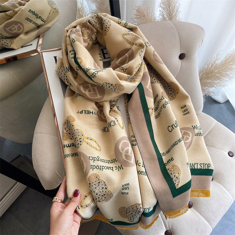 Women's Print Cashmere Long Shawl Scarf Air Conditioning Towel