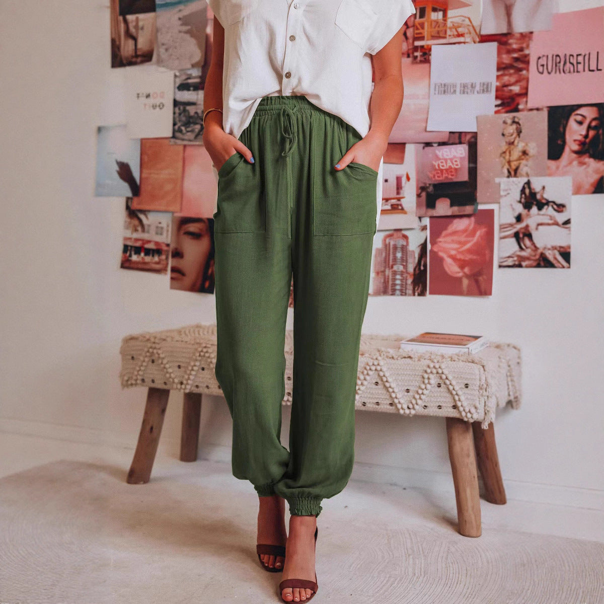 Women's Solid Color Casual Pants