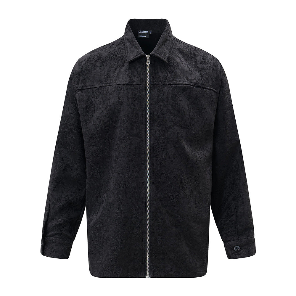 Design Pleated Texture Long Sleeve Shirt