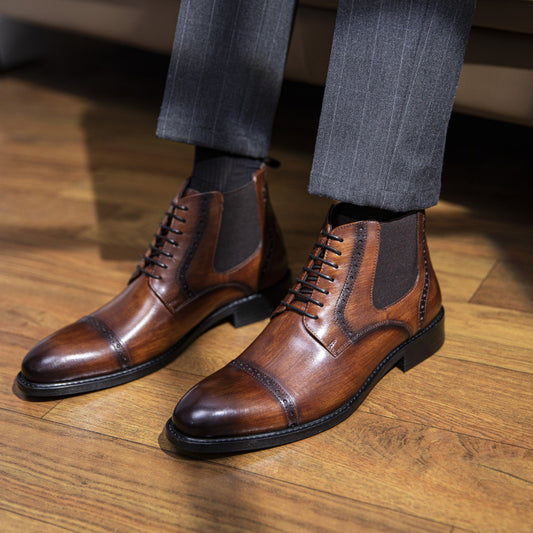 Martin Boots Men's Models Autumn And Winter In Simple Retro Leather