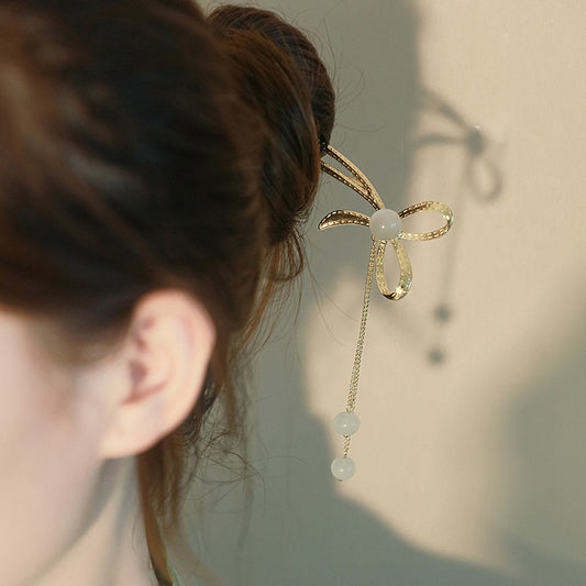 Bow Hairpin Simple Modern Crystal
