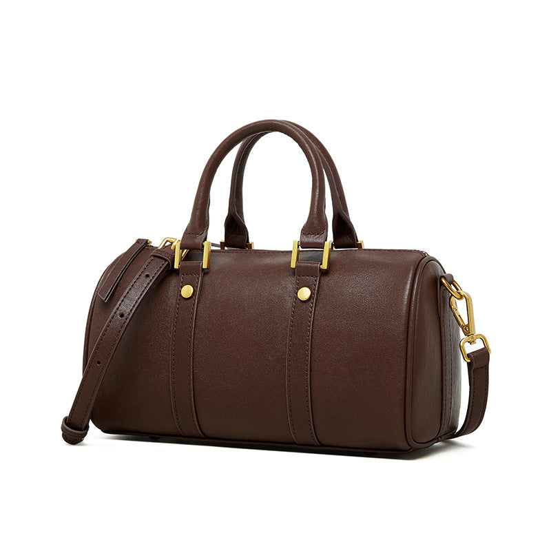 Retro bærbar crossbody-taske i okselæder