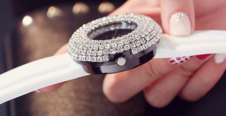 New Silicone Watch Women's Fashion Korean Style High-end Diamond Starry Sky