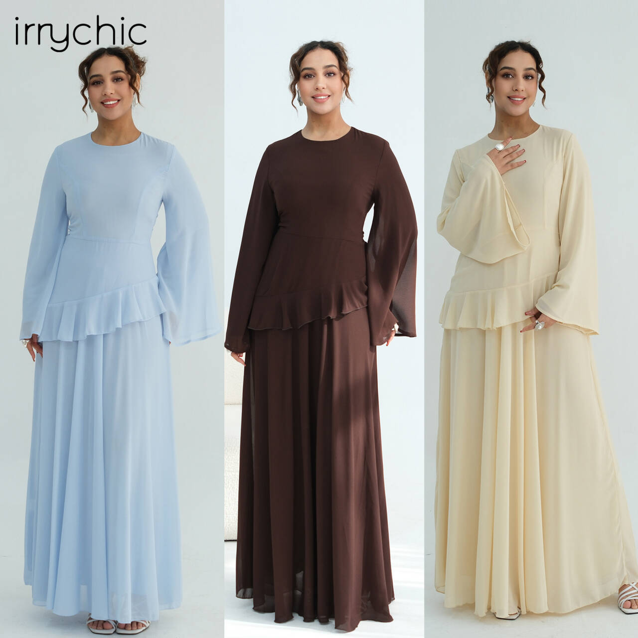 Women's Waist-cinching Double-layer Dress