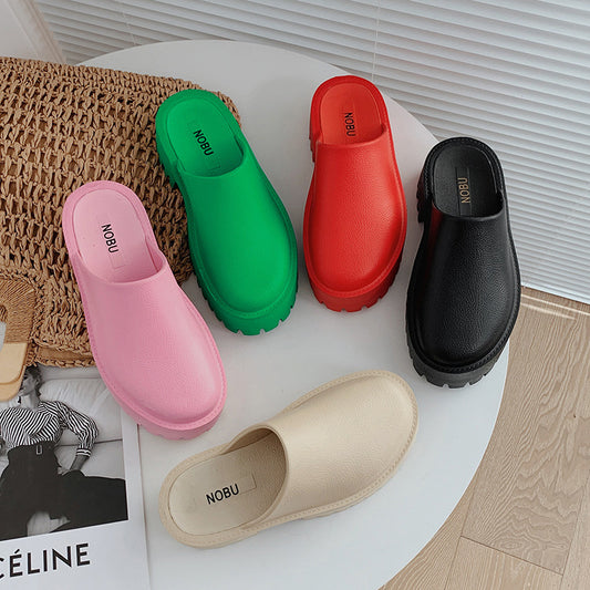 Outer Wear Thick Bottom Trendy Fashion Casual Toe Shoes
