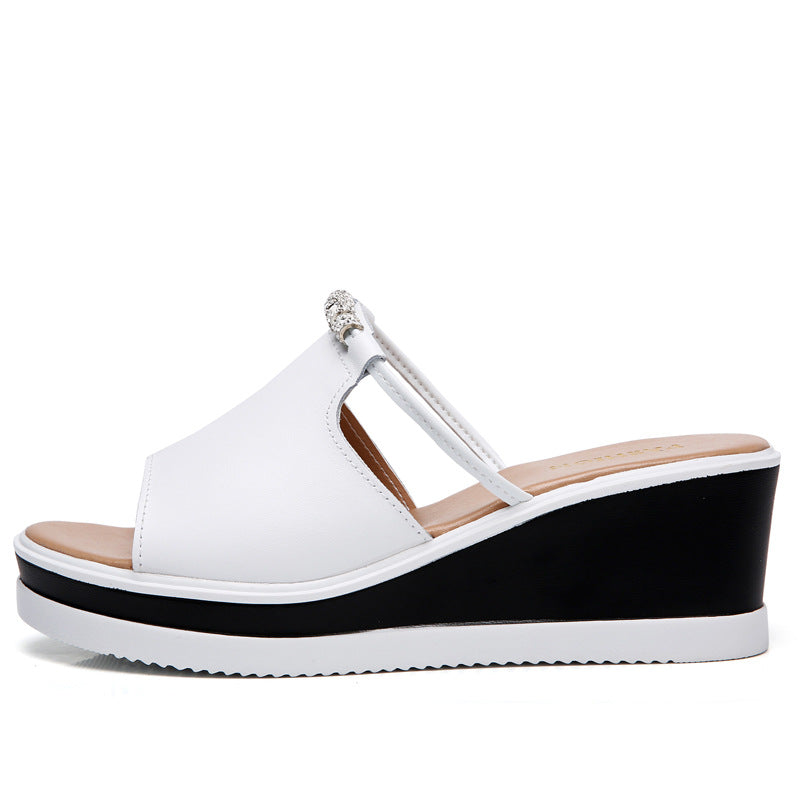 Slope With Waterproof Platform Leisure All-match Flip-flop