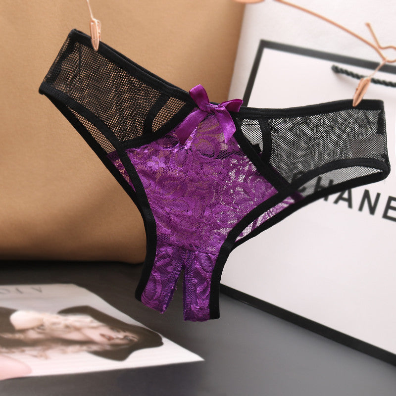 Women's Lace Cut Out Color Matching Briefs