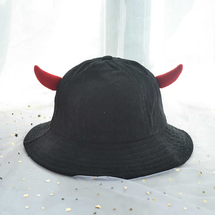 Ears Cute Sweet Soft Girl Corduroy Basin Hat