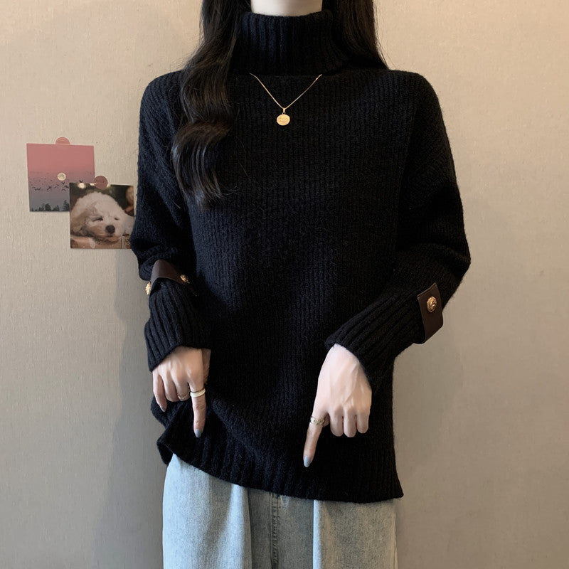 Plus Size Thickened Turtleneck Loose Slimming And All-matching Long Sleeve