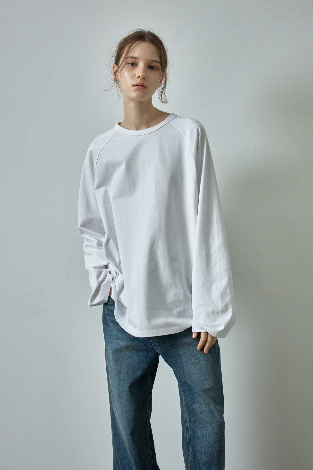 Casual Fashion Color Contrast Loose Round Neck Raglan Long Sleeve