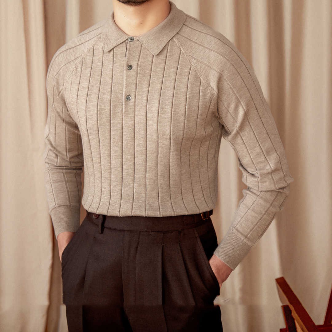 Autumn And Winter British Slim-fitting Lapel Long Sleeve