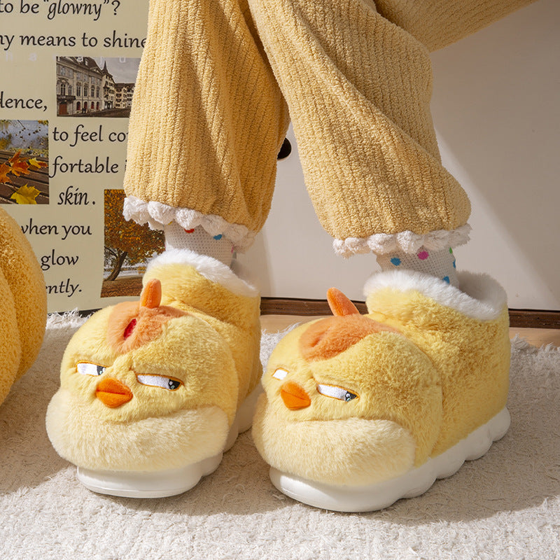 Indoor Home Non-slip Thick Bottom Furry Cotton-padded Shoes With Velvet